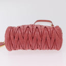 Miu Miu Matelasse Shoulder Bag Leather Pink Gold Auth 206317M-13