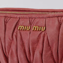 Miu Miu Matelasse Shoulder Bag Leather Pink Gold Auth 206317M-18
