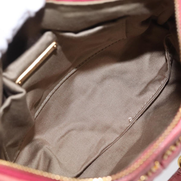 Miu Miu Matelasse Shoulder Bag Leather Pink Gold Auth 206317M