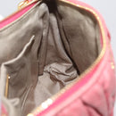 Miu Miu Matelasse Shoulder Bag Leather Pink Gold Auth 206317M-23