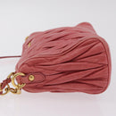 Miu Miu Matelasse Shoulder Bag Leather Pink Gold Auth 206317M-5