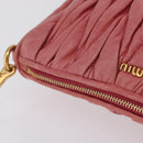 Miu Miu Matelasse Shoulder Bag Leather Pink Gold Auth 206317M-8