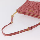 Miu Miu Matelasse Shoulder Bag Leather Pink Gold Auth 206317M-9
