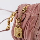 Miu Miu Matelasse Shoulder Bag Vitellolux Pink Gold Auth 206318A-19