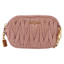 Miu Miu Matelasse Shoulder Bag Vitellolux Pink Gold Auth 206318A-2