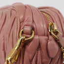 Miu Miu Matelasse Shoulder Bag Vitellolux Pink Gold Auth 206318A-20