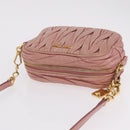 Miu Miu Matelasse Shoulder Bag Vitellolux Pink Gold Auth 206318A-7