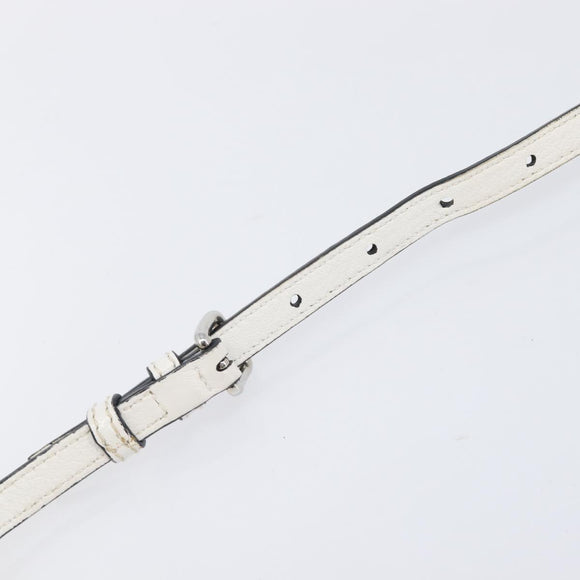 Miu Miu Vanity Shoulder Bag Leather 2way White Silver Auth 206320A