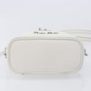 Miu Miu Vanity Shoulder Bag Leather 2way White Silver Auth 206320A-5
