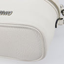 Miu Miu Vanity Shoulder Bag Leather 2way White Silver Auth 206320A-16