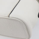 Miu Miu Vanity Shoulder Bag Leather 2way White Silver Auth 206320A-18
