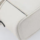 Miu Miu Vanity Shoulder Bag Leather 2way White Silver Auth 206320A-19