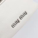 Miu Miu Vanity Shoulder Bag Leather 2way White Silver Auth 206320A-20