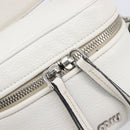 Miu Miu Vanity Shoulder Bag Leather 2way White Silver Auth 206320A-21
