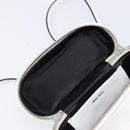 Miu Miu Vanity Shoulder Bag Leather 2way White Silver Auth 206320A-10