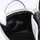 Miu Miu Vanity Shoulder Bag Leather 2way White Silver Auth 206320A-25