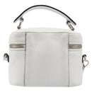 Miu Miu Vanity Shoulder Bag Leather 2way White Silver Auth 206320A-2