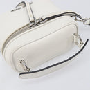 Miu Miu Vanity Shoulder Bag Leather 2way White Silver Auth 206320A-6