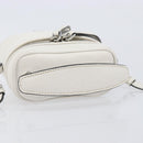 Miu Miu Vanity Shoulder Bag Leather 2way White Silver Auth 206320A-7
