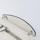 Miu Miu Vanity Shoulder Bag Leather 2way White Silver Auth 206320A-14