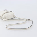 Miu Miu Vanity Shoulder Bag Leather 2way White Silver Auth 206320A-8