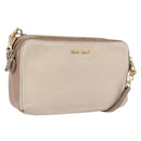 Miu Miu Shoulder Bag Leather Ivory Gold Auth 206322-1