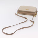 Miu Miu Shoulder Bag Leather Ivory Gold Auth 206322-8