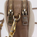Miu Miu Shoulder Bag Leather Ivory Gold Auth 206322-24