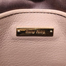 Miu Miu Shoulder Bag Leather Ivory Gold Auth 206322-25