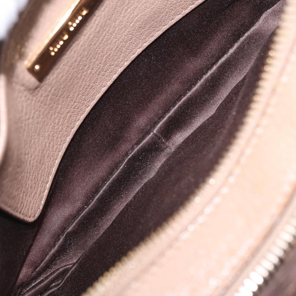 Miu Miu Shoulder Bag Leather Ivory Gold Auth 206322