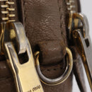 Miu Miu Shoulder Bag Leather Ivory Gold Auth 206322-9