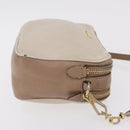 Miu Miu Shoulder Bag Leather Ivory Gold Auth 206322-4