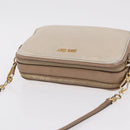 Miu Miu Shoulder Bag Leather Ivory Gold Auth 206322-14
