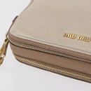 Miu Miu Shoulder Bag Leather Ivory Gold Auth 206322-15