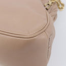 Miu Miu Matelasse Chain Shoulder Bag Leather Pink Gold Auth 206324M-18