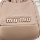Miu Miu Matelasse Chain Shoulder Bag Leather Pink Gold Auth 206324M-20
