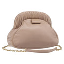 Miu Miu Matelasse Chain Shoulder Bag Leather Pink Gold Auth 206324M-1