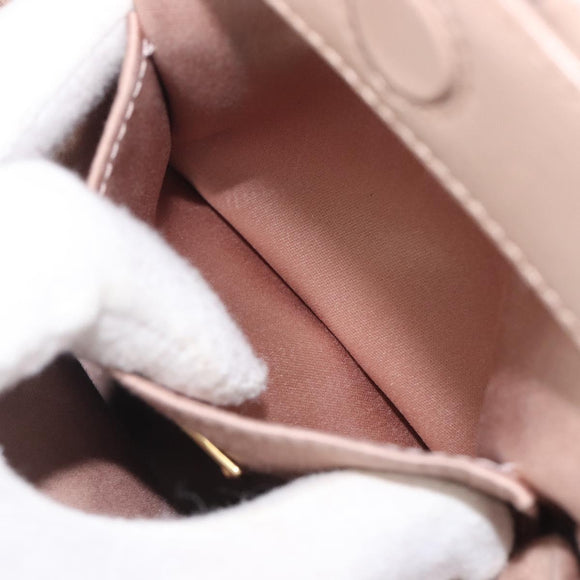 Miu Miu Matelasse Chain Shoulder Bag Leather Pink Gold Auth 206324M