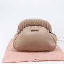 Miu Miu Matelasse Chain Shoulder Bag Leather Pink Gold Auth 206324M-12