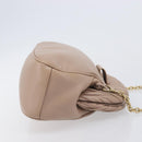 Miu Miu Matelasse Chain Shoulder Bag Leather Pink Gold Auth 206324M-3