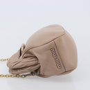 Miu Miu Matelasse Chain Shoulder Bag Leather Pink Gold Auth 206324M-4