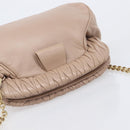 Miu Miu Matelasse Chain Shoulder Bag Leather Pink Gold Auth 206324M-6