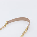 Miu Miu Matelasse Chain Shoulder Bag Leather Pink Gold Auth 206324M-8
