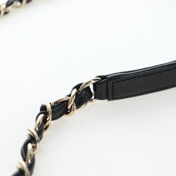 CHANEL Matelasse Trendy CC Hand Bag Lamb Skin 2way Black Gold CC Auth 206325SV