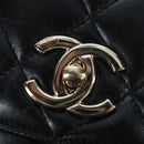 CHANEL Matelasse Trendy CC Hand Bag Lamb Skin 2way Black Gold CC Auth 206325SV-21