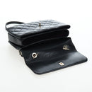 CHANEL Matelasse Trendy CC Hand Bag Lamb Skin 2way Black Gold CC Auth 206325SV-24