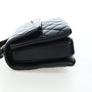 CHANEL Matelasse Trendy CC Hand Bag Lamb Skin 2way Black Gold CC Auth 206325SV-3