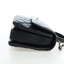 CHANEL Matelasse Trendy CC Hand Bag Lamb Skin 2way Black Gold CC Auth 206325SV-4
