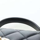 CHANEL Matelasse Trendy CC Hand Bag Lamb Skin 2way Black Gold CC Auth 206325SV-14