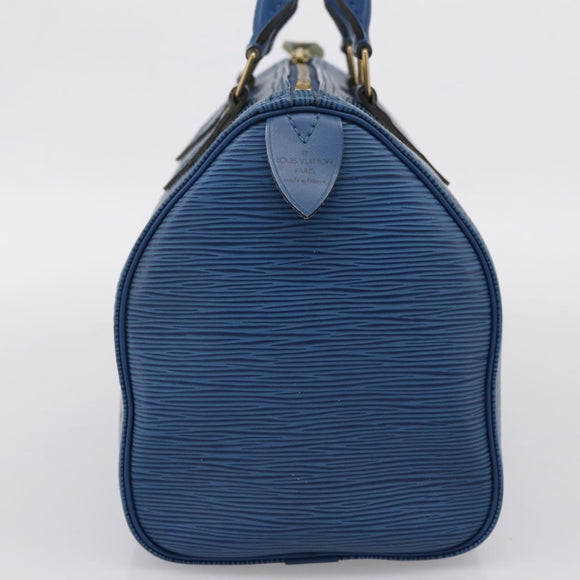 LOUIS VUITTON Epi Speedy 25 Hand Bag Toledo Blue M43015 LV Auth 206328